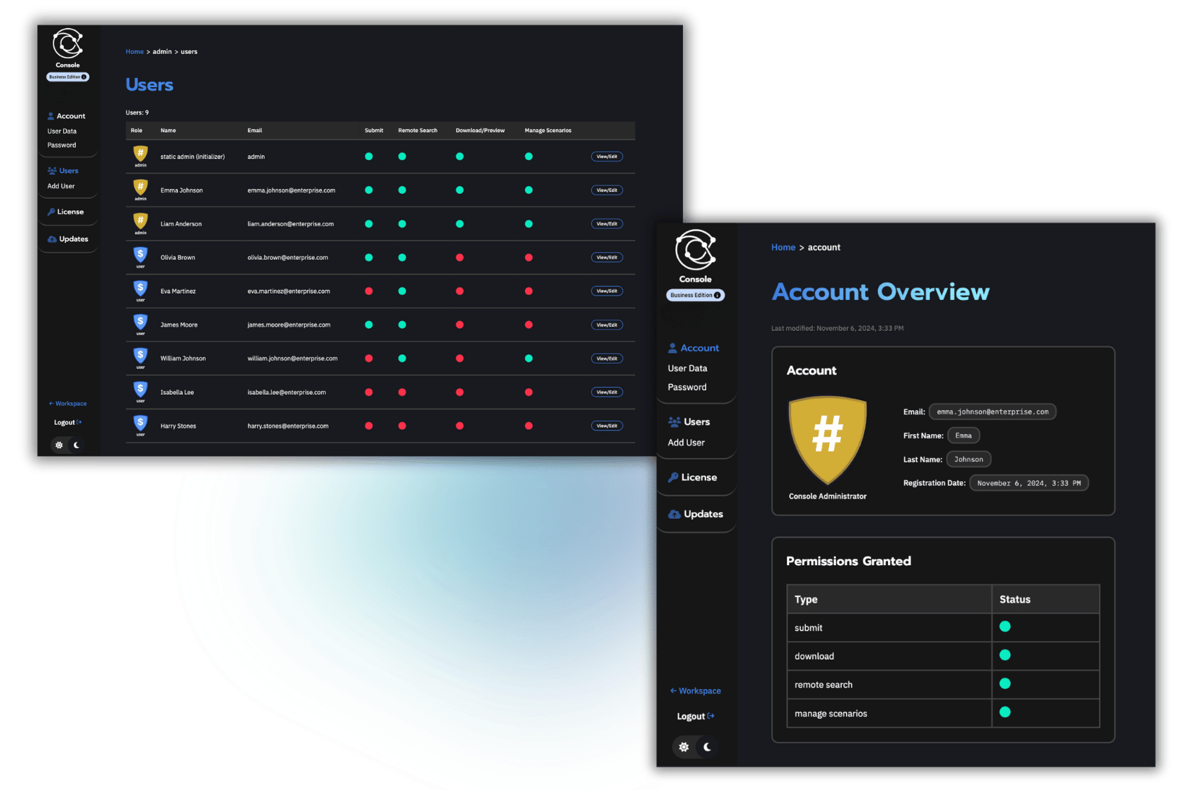 Users management UI