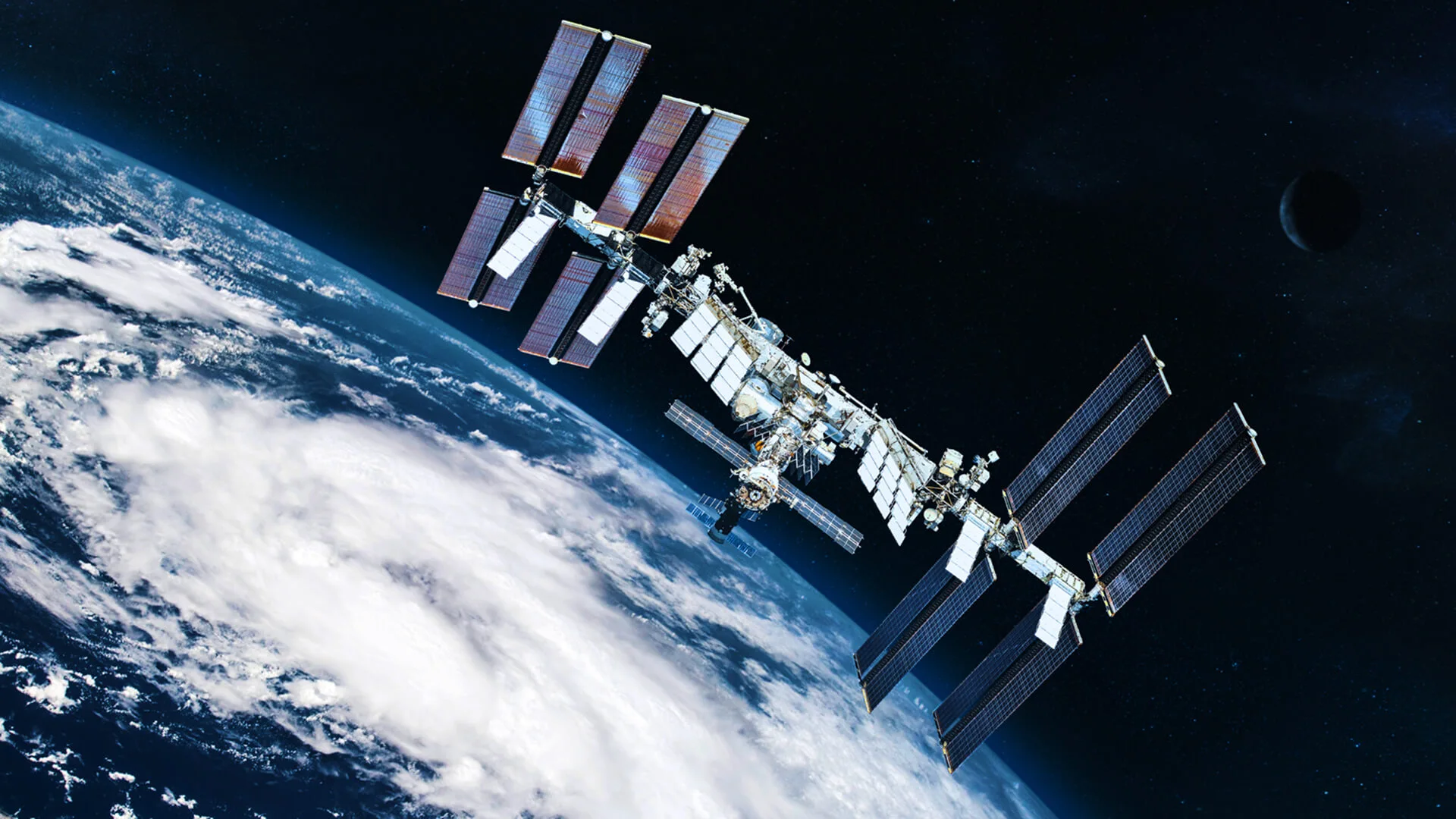 International Space Station in orbit above Earth.